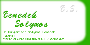benedek solymos business card